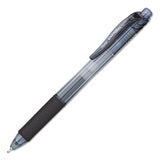 Pentel® EnerGel-X Gel Pen, Retractable, Fine 0.5 mm Needle Tip, Black Ink, Clear/Black Barrel, 24/Pack (PENBLN105ASW2)