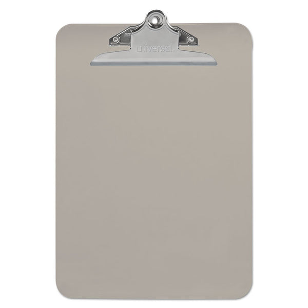 Universal® Plastic Clipboard with High Capacity Clip, 1.25" Clip Capacity, Holds 8.5 x 11 Sheets, Translucent Black (UNV40306)