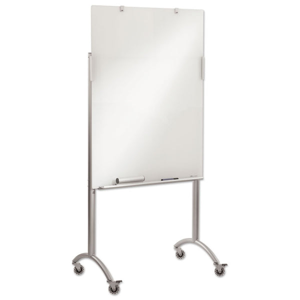 Iceberg Clarity Mobile Easel with Integrated Glass Marker Board, 36 x 48 x 72, Steel (ICE31100) Each