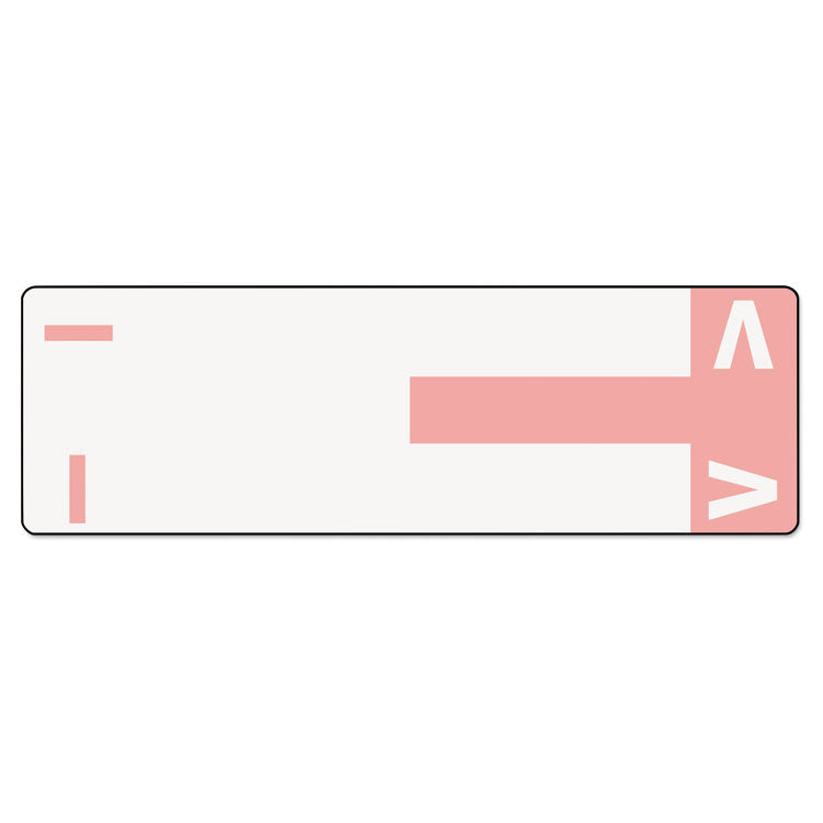 Smead™ AlphaZ Color-Coded First Letter Combo Alpha Labels, I/V, 1.16 x 3.63, Pink/White, 5/Sheet, 20 Sheets/Pack (SMD67160)