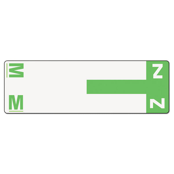 Smead™ AlphaZ Color-Coded First Letter Combo Alpha Labels, M/Z, 1.16 x 3.63, Light Green/White, 5/Sheet, 20 Sheets/Pack (SMD67164)