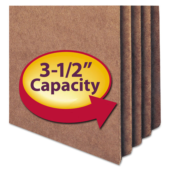 Smead™ Redrope Drop Front File Pockets, 3.5" Expansion, Legal Size, Redrope, 50/Box (SMD74805)