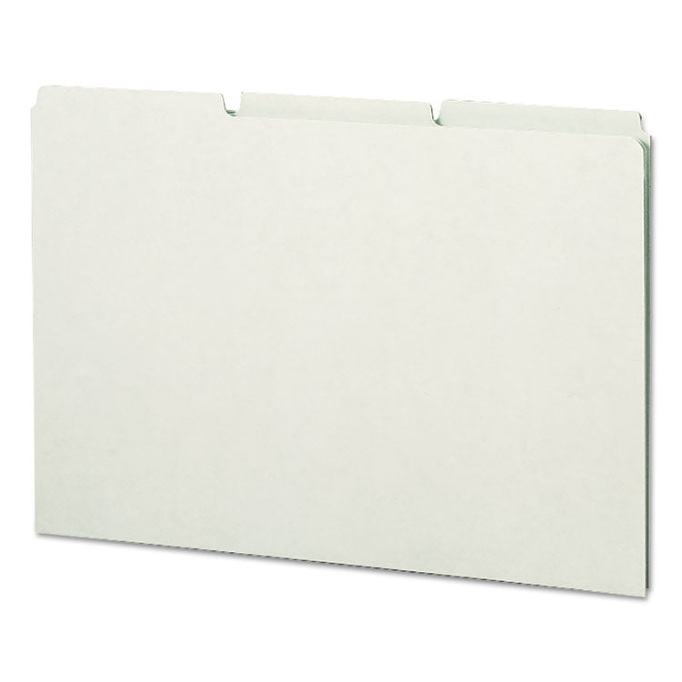 Smead™ Recycled Blank Top Tab File Guides, 1/3-Cut Top Tab, Blank, 8.5 x 14, Green, 50/Box (SMD52334)