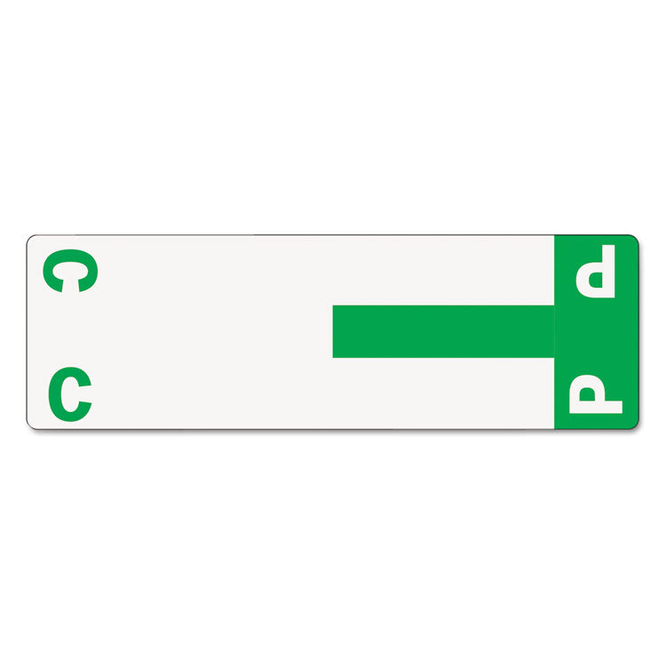 Smead™ AlphaZ Color-Coded First Letter Combo Alpha Labels, C/P, 1.16 x 3.63, Dark Green/White, 5/Sheet, 20 Sheets/Pack (SMD67154)