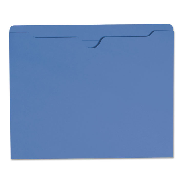Smead™ Colored File Jackets with Reinforced Double-Ply Tab, Straight Tab, Letter Size, Blue, 100/Box (SMD75502)