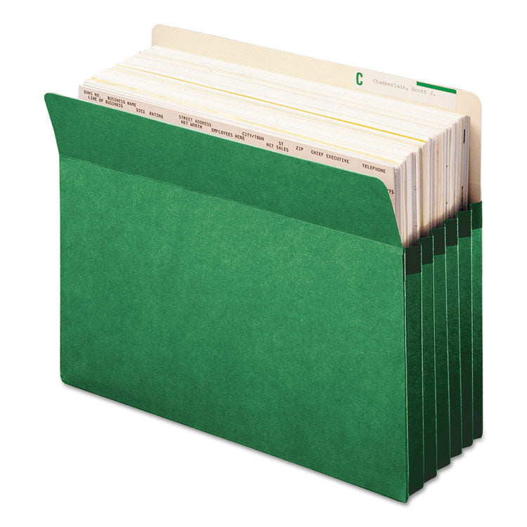 Smead™ Colored File Pockets, 5.25" Expansion, Letter Size, Green (SMD73236)