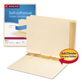 Smead™ Self-Adhesive Folder Dividers for Top/End Tab Folders, Prepunched for Fasteners, 1 Fastener, Letter Size, Manila, 100/Box (SMD68021)
