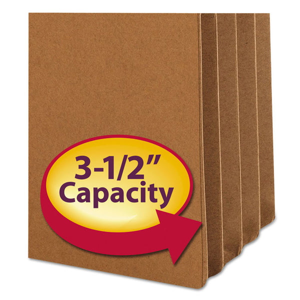 Smead™ Redrope Drop Front File Pockets with 2/5-Cut Guide Height Tabs, 3.5" Expansion, Letter Size, Redrope, 25/Box (SMD73088)