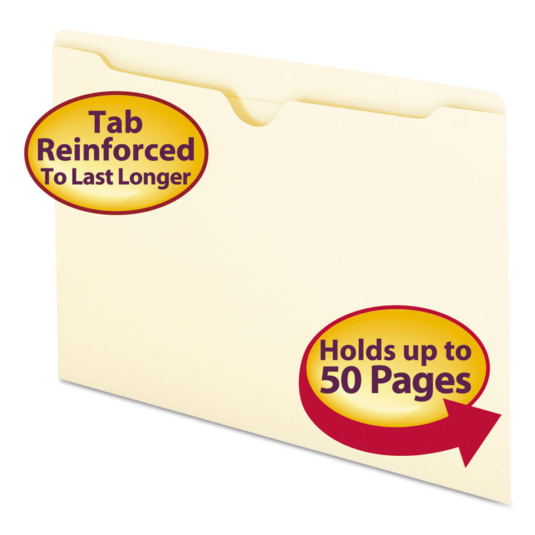 Smead™ Manila File Jackets, 2-Ply Straight Tab, Legal Size, Manila, 100/Box (SMD76500) Pack of 100