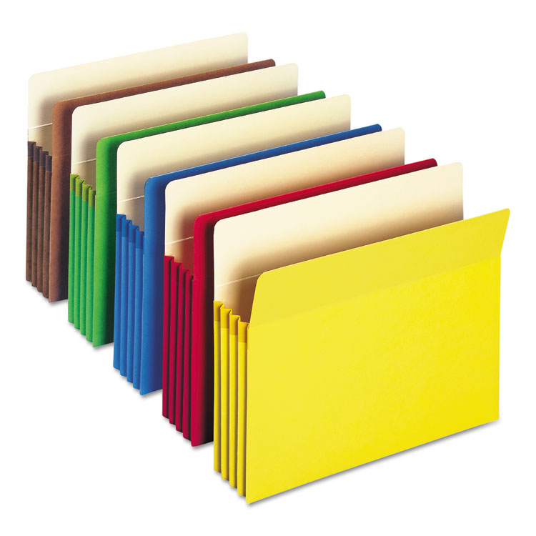 Smead™ Colored File Pockets, 3.5" Expansion, Letter Size, Assorted Colors, 25/Box (SMD73890)