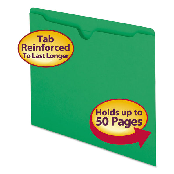 Smead™ Colored File Jackets with Reinforced Double-Ply Tab, Straight Tab, Letter Size, Green, 100/Box (SMD75503)
