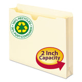 Smead™ 100% Recycled Top Tab File Jackets, Straight Tab, Letter Size, Manila, 50/Box (SMD75605)