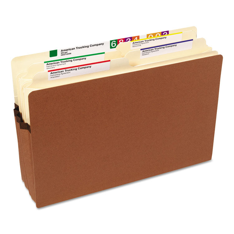 Smead™ Redrope Drop Front File Pockets, 3.5" Expansion, Legal Size, Redrope, 50/Box (SMD74805)