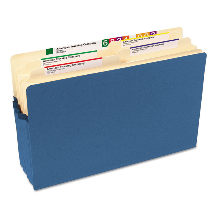 Smead™ Colored File Pockets, 3.5" Expansion, Legal Size, Blue (SMD74225)
