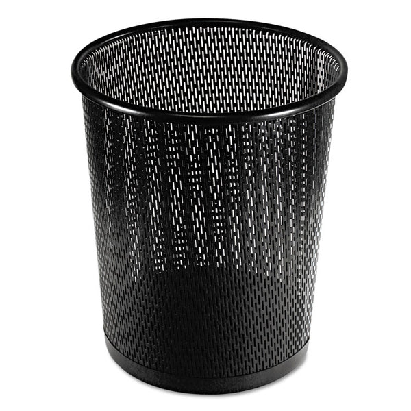 Artistic® Urban Collection Punched Metal Wastebin, 20.24 oz, Perforated Steel, Black (AOPART20017)
