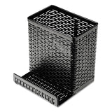 Artistic® Urban Collection Punched Metal Pencil Cup/Cell Phone Stand, Perforated Steel, 3.5 x 3.5, Black (AOPART20014) Each