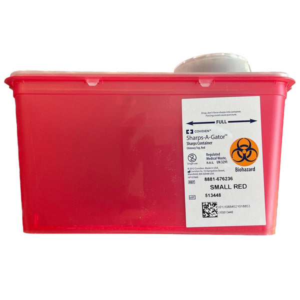 Monoject™ Sharps Container Red Base 7 H X 6-3/4 W X 10-1/2 D Inch Vertical Entry 1 Gallon (163401_EA) 1/EA