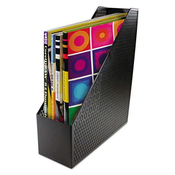 Artistic® Urban Collection Punched Metal Magazine File, 3.5 x 10 x 11.5, Black (AOPART20004)