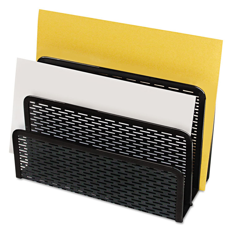 Artistic® Urban Collection Punched Metal Letter Sorter, 3 Sections, DL to A6 Size Files, 6.5" x 3.25" x 5.5", Black (AOPART20003) Each