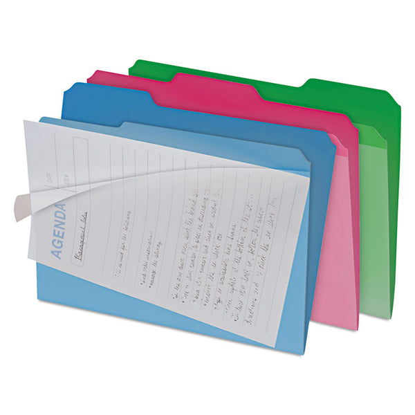 find It™ Clear View Interior File Folders, 1/3-Cut Tabs: Assorted, Letter Size, Assorted Colors, 6/Pack (IDEFT07187)