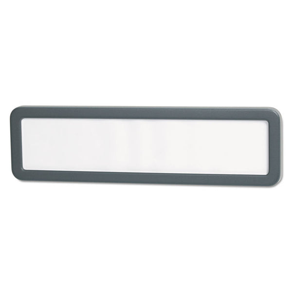 Universal® Recycled Cubicle Nameplate with Rounded Corners, 9 x 2.5, Charcoal (UNV08223)