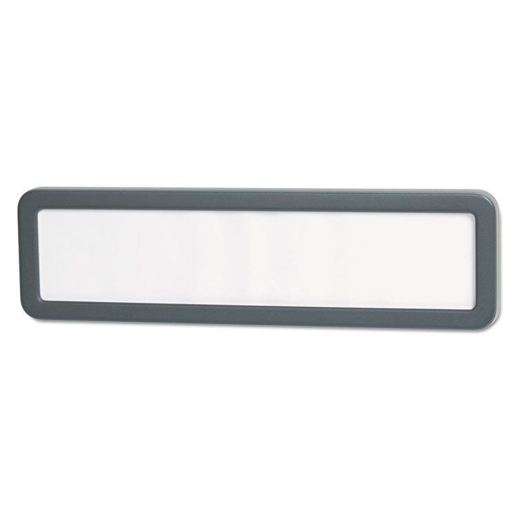 Universal® Recycled Cubicle Nameplate with Rounded Corners, 9 x 2.5, Charcoal (UNV08223)