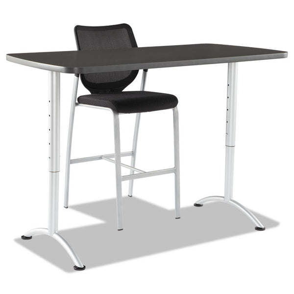 Iceberg ARC Adjustable-Height Table, Rectangular, 60" x 30" x 30" to 42", Graphite/Silver (ICE69317) Each