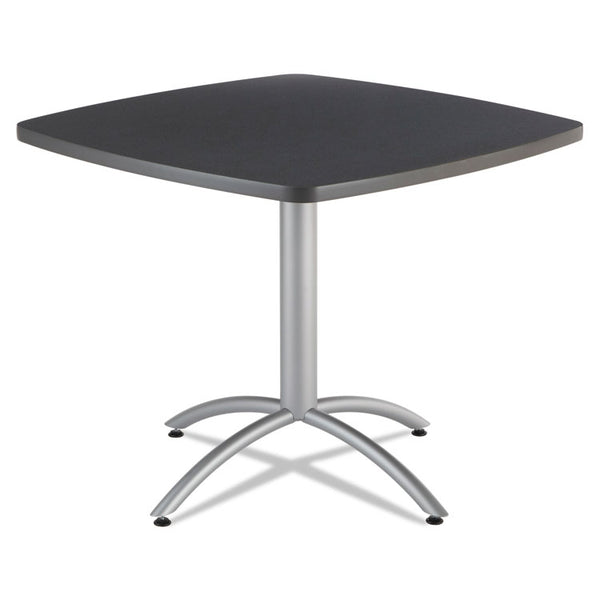 Iceberg CafeWorks Cafe-Height Table, Square, 36" x 36" x 30", Graphite Granite/Silver (ICE65618) Each