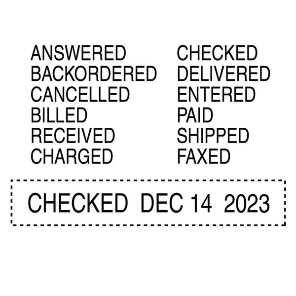 Trodat® Professional 12-Message Date Stamp, Self-Inking, 2.25 x 0.38, Black (USST5117) Each