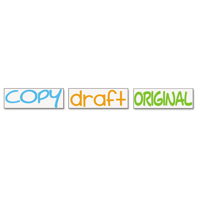 Trodat® Interlocking Stack Stamp, COPY, DRAFT, ORIGINAL, 1.81" x 0.63", Assorted Fluorescent Ink (USS8801) Each