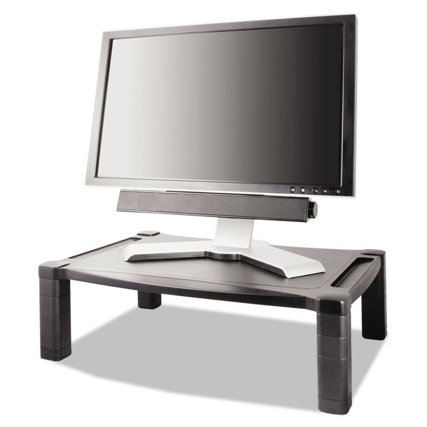 Kantek Wide Deluxe Two-Level Monitor Stand, 20" x 13.25" x 3" to 6.5", Black, Supports 50 lbs (KTKMS500) Each