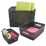 Advantus Weave Bins, 9.88 x 7.38 x 4, Black, 3/Pack (AVT40326) Pack of 3