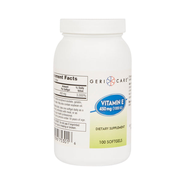 McKesson Brand Vitamin Supplement Vitamin E 1,000 IU Strength Softgel 100 per Bottle (689191_BT) 1/BT