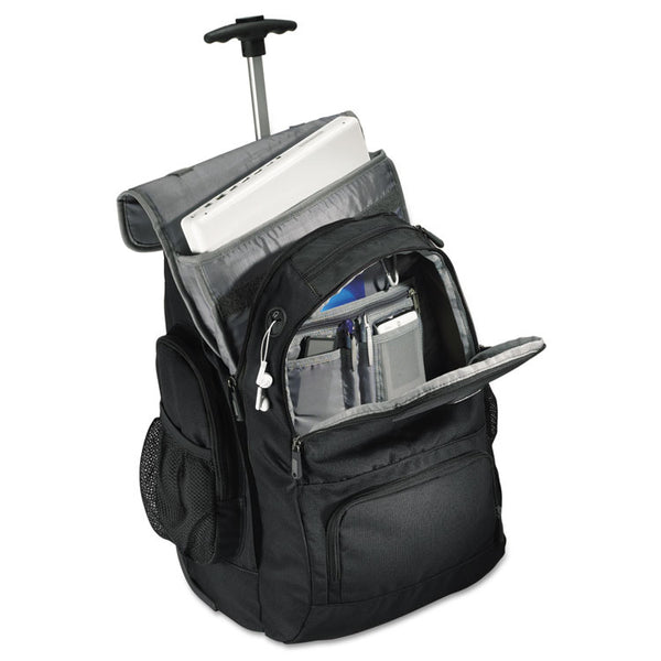 Samsonite® Rolling Backpack, Fits Devices Up to 15.6", Polyester, 14 x 8 x 21, Black/Charcoal (SML178961053)
