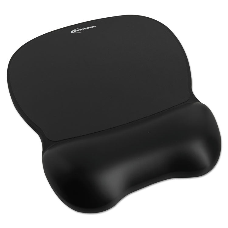 Innovera® Gel Mouse Pad with Wrist Rest, 9.62 x 8.25, Black (IVR51450) Each