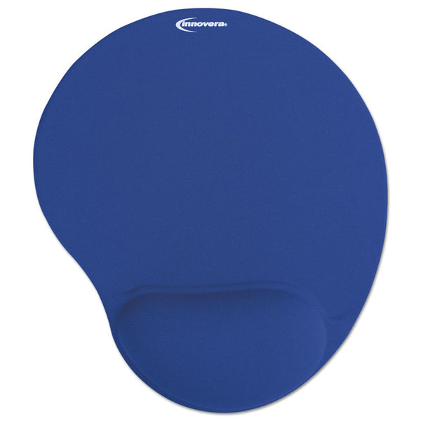 Innovera® Mouse Pad with Fabric-Covered Gel Wrist Rest, 10.37 x 8.87, Blue (IVR50447) Each