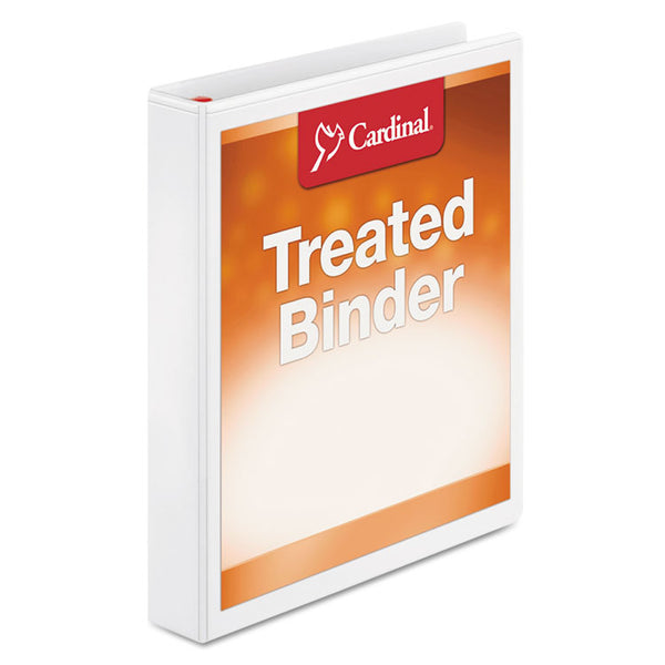 Cardinal® Treated ClearVue Locking Slant-D Ring Binder, 3 Rings, 1" Capacity, 11 x 8.5, White (CRD32100) Each