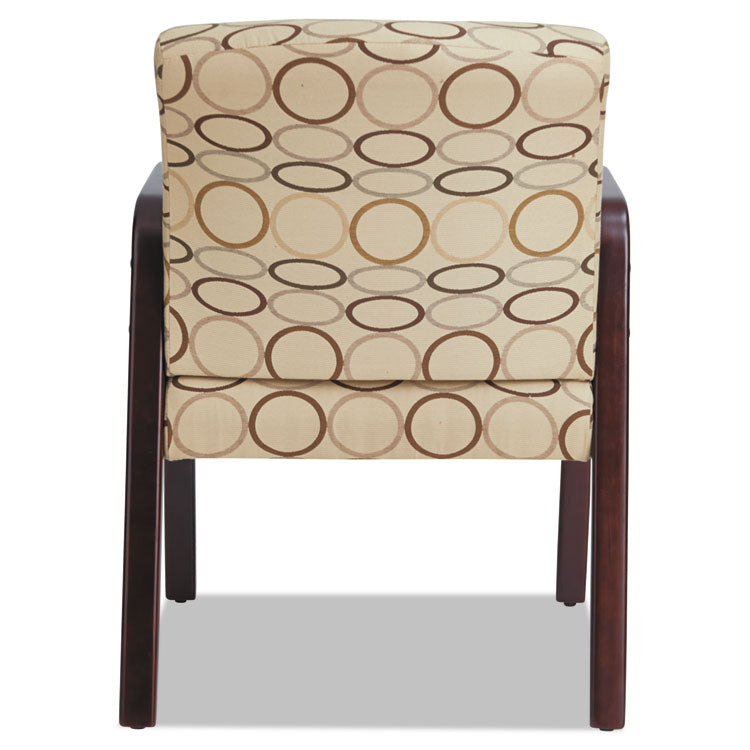 Alera® Alera Reception Lounge WL Series Guest Chair, 24.21" x 24.8" x 32.67", Tan Seat, Tan Back, Mahogany Base (ALERL4351M)