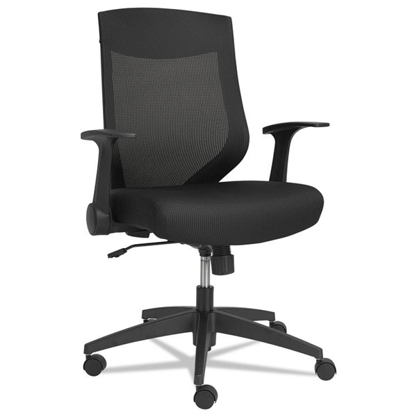 Alera® Alera EB-K Series Synchro Mid-Back Flip-Arm Mesh Chair, Supports Up to 275 lb, 18.5“ to 22.04" Seat Height, Black (ALEEBK4217)