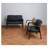 Alera® Alera Reception Lounge WL Series Guest Chair, 24.21" x 24.8" x 32.67", Tan Seat, Tan Back, Mahogany Base (ALERL4351M)
