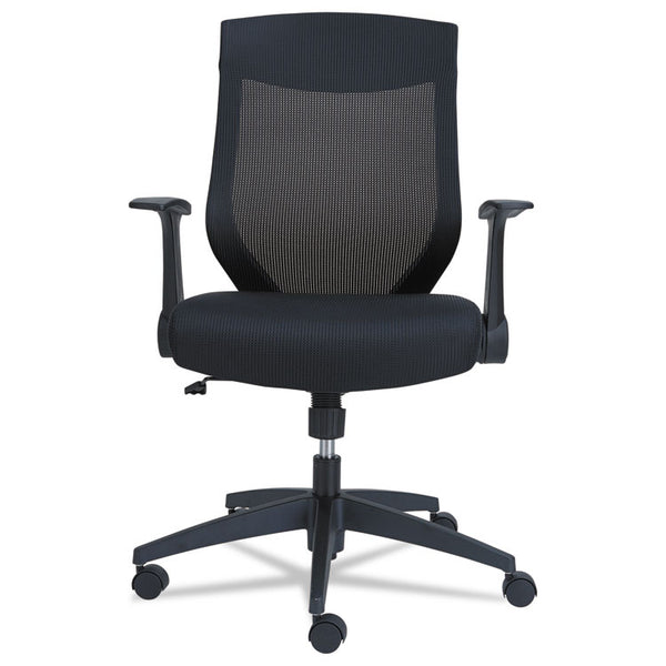 Alera® Alera EB-K Series Synchro Mid-Back Flip-Arm Mesh Chair, Supports Up to 275 lb, 18.5“ to 22.04" Seat Height, Black (ALEEBK4217)