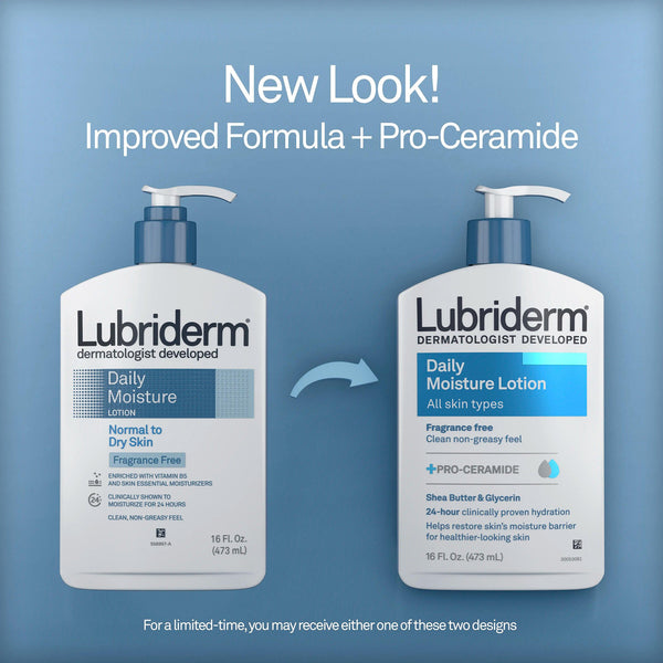 Lubriderm® Hand and Body Moisturizer 16 oz. Pump Bottle Unscented Lotion CHG Compatible (180802_CS) 12/CS