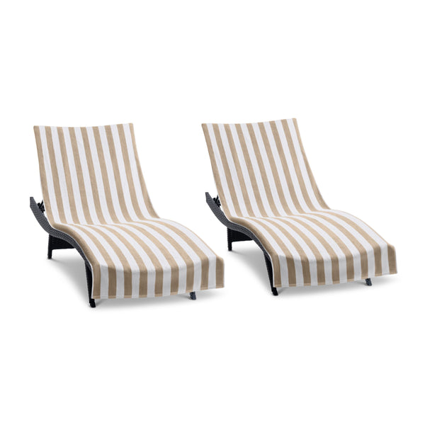 Arkwright Home California Cabana Chaise Cover 30x85 Beige (2/Pack) (P-CC-CABANA-BG) 2/PK