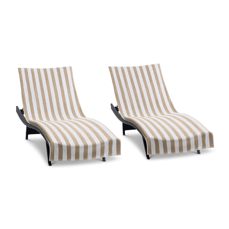 Arkwright Home California Cabana Chaise Cover 30x85 Beige (2/Pack) (P-CC-CABANA-BG) 2/PK