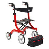 drive™ Nitro 4 Wheel Rollator Red Adjustable Height / Folding Aluminum Frame (873746_EA) 1/EA