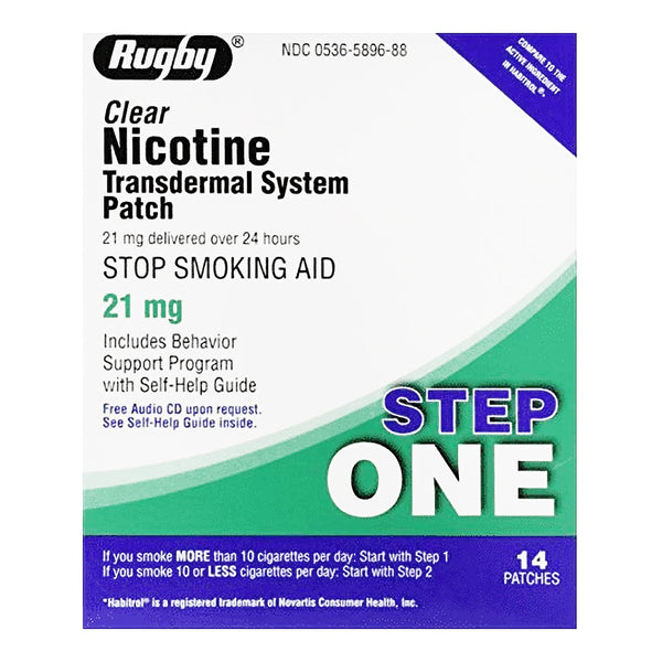 Rugby® Stop Smoking Aid 21 mg Strength Transdermal Patch (1104023_CT) 14/CT