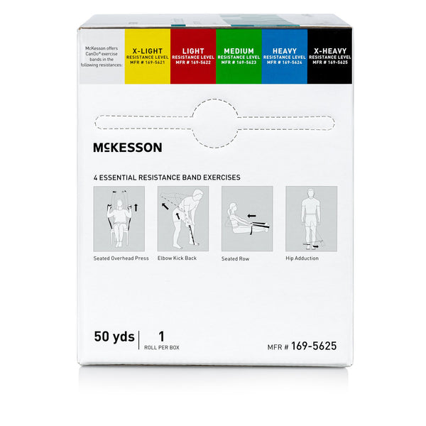 McKesson CanDo® Exercise Resistance Band Black 5 Inch X 50 Yard X-Heavy Resistance (1199542_EA) 1/EA