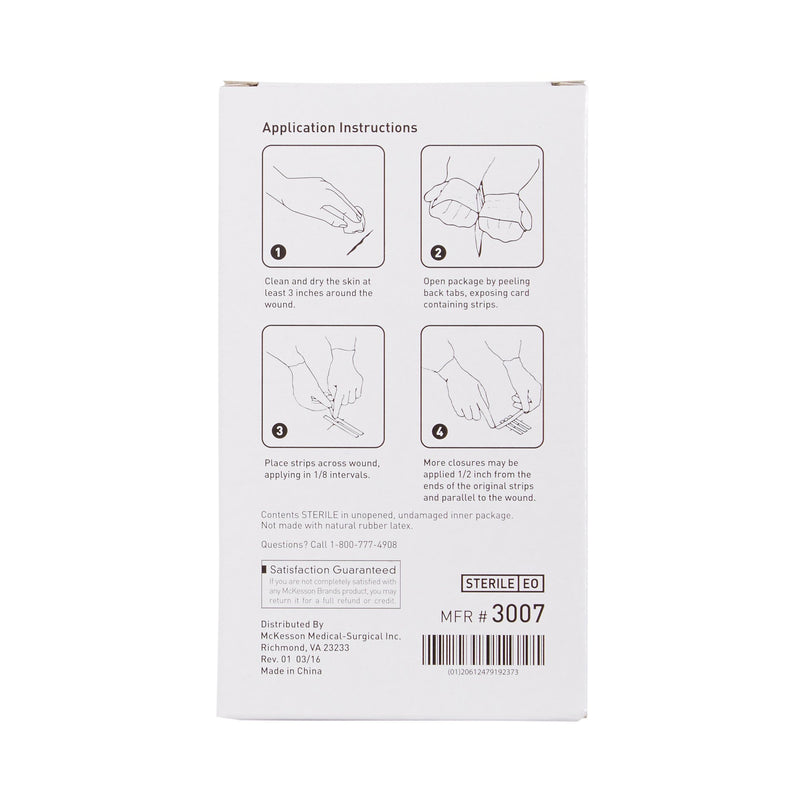 McKesson Skin Closure Strip 1/4 X 3 Inch Nonwoven Material Reinforced Strip White (876306_CS) 200/CS