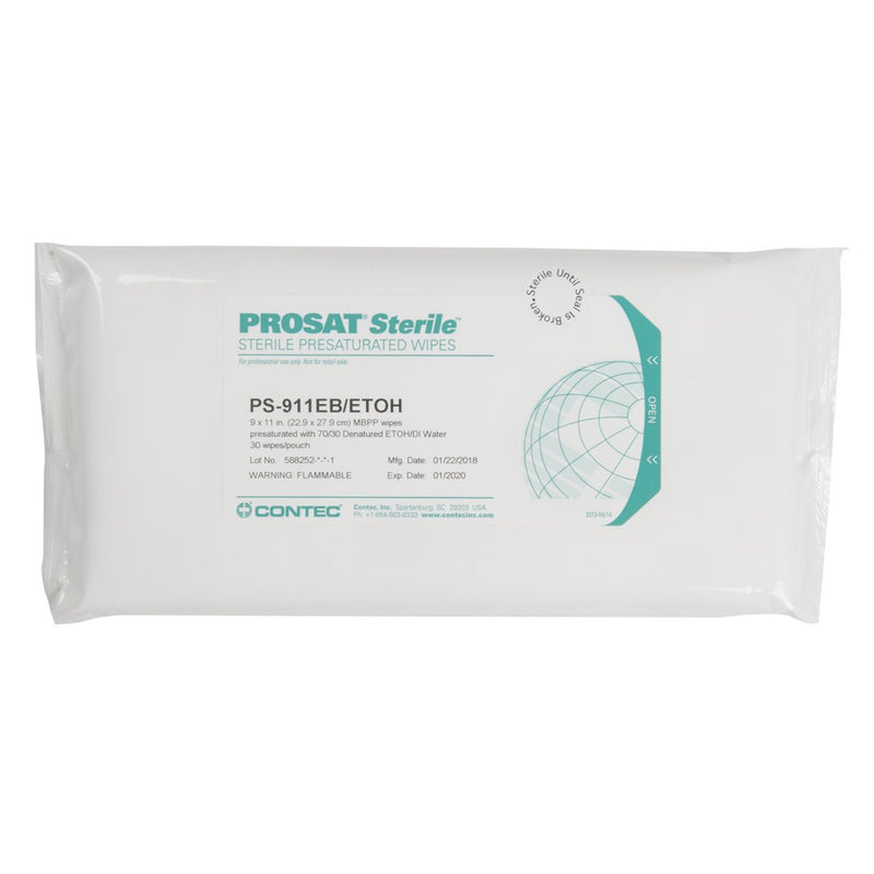 PROSAT® Sterile™ Surface Disinfectant Cleaner Premoistened Cleanroom Manual Pull Wipe 30 Count Soft Pack Alcohol Scent Sterile (1121115_BG) 30/BG
