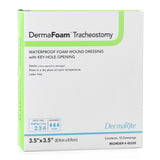 DermaFoam® Tracheostomy Foam Dressing 3-1/2 X 3-1/2 Inch Without Border Waterproof Backing Nonadhesive Fenestrated Square Sterile (946613_EA) 1/EA